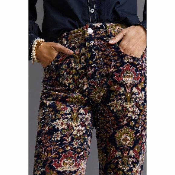 Anthropologie Pilcro Icon Flare Corduroy Pants.  Floral Print, NWOT, Size 28 - Picture 7 of 7